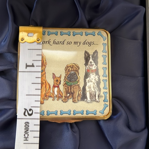 Halcyon Days I Work Hard So My Dogs Enamel Box - Picture 9 of 15
